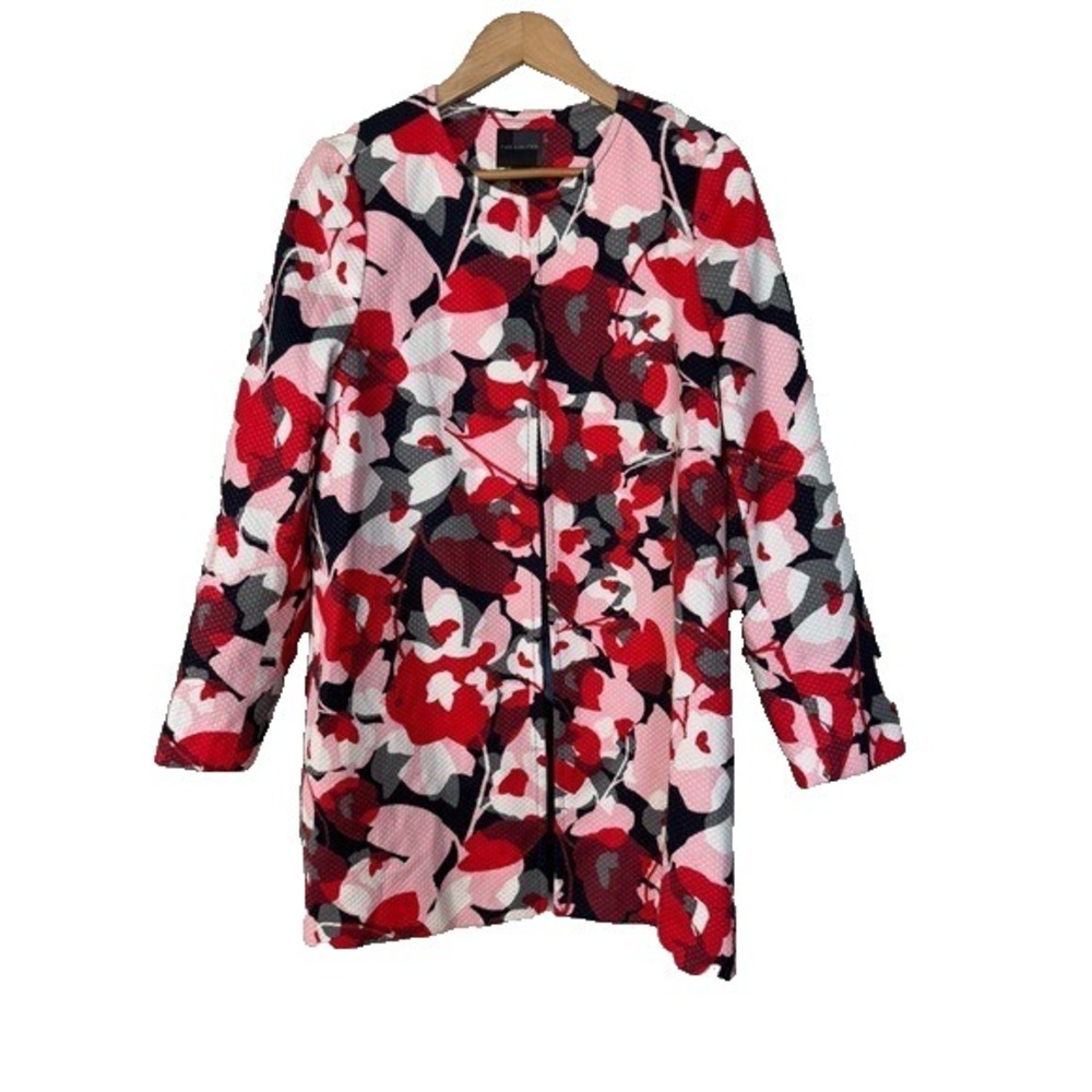 The Limited Floral Jacket Womens Large Preppy Pink Red Glam Feminine Maximalism